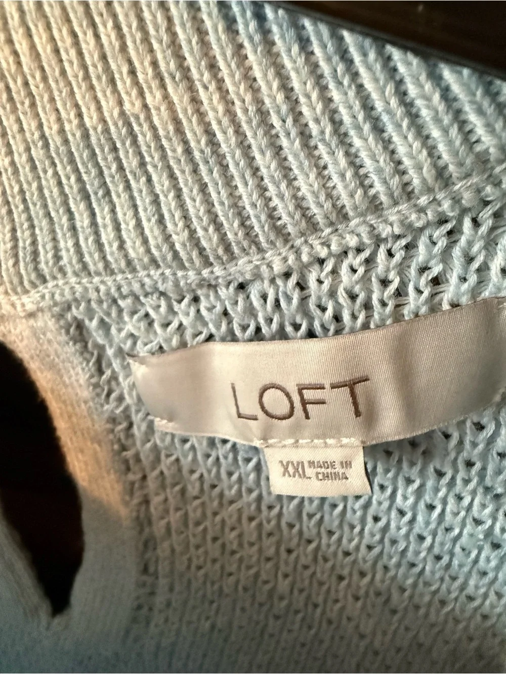 LOFT Light Blue Scoop Neck Women's Sweater Size XXL